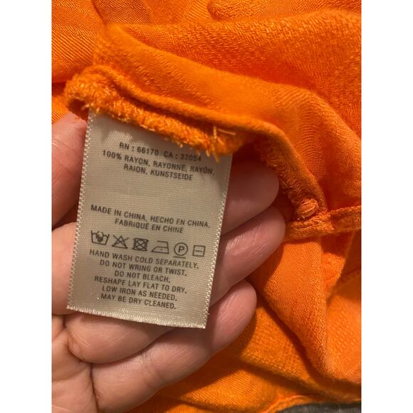 Maeve Anthropologie Orange Bretta Gathered Tank Top Women's Size Small V-Neck - Picture 6 of 7